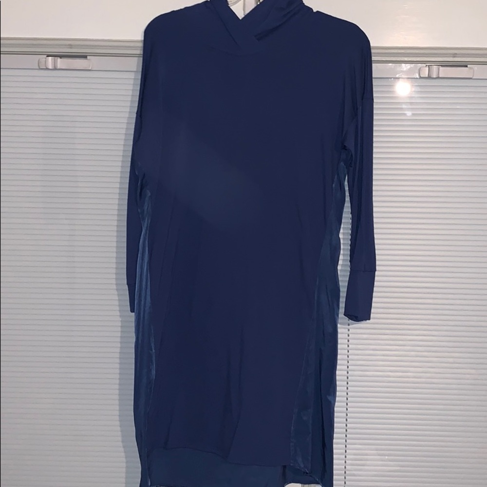 Hooded Blue long sleeve dress